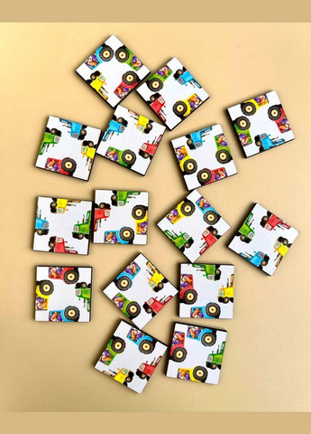 Пазл "Цвет,счет и направления: Трактора" деревянный (ПСФ127) Ubumblebees (362428218)