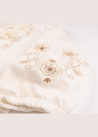 Молочна дитяча вишиванка лляна для дівчинки рб192/1 молочний Бембі (339402214)