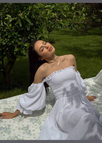 Молочное повседневный, кэжуал, коктейльное, вечернее женское платье Україна