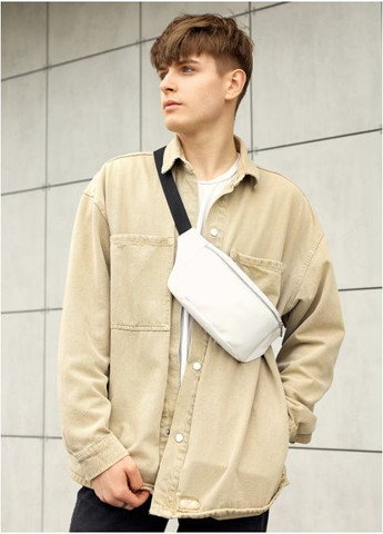 Сумка на пояс бананка Tirso MSHm біла c білою блискавкою (R-80119008m-VS) Sambag (302450282)