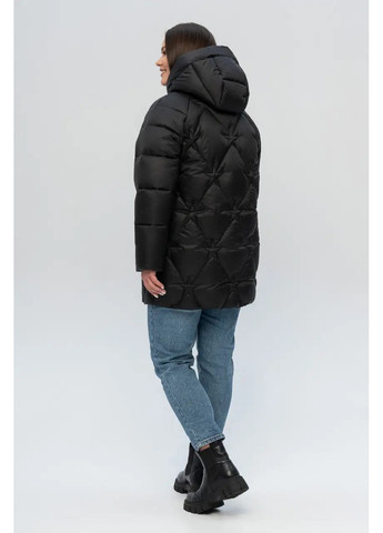 Чорна зимня жіноча куртка зимова великого розміру SK