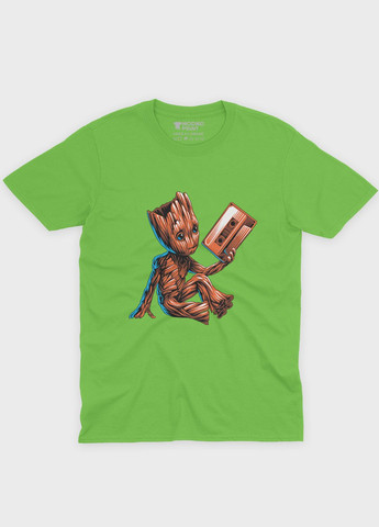 Салатовая демисезонная футболка для девочки с принтом супергероев - часовые галактики (ts001-1-kiw-006-017-004-g) Modno