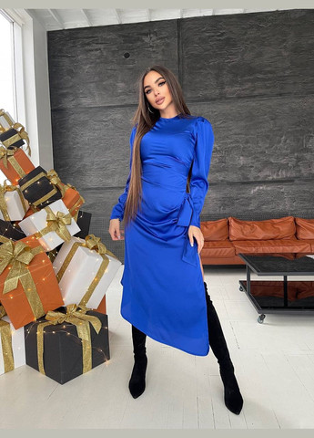 Синя святковий, відвертий, коктейльна, вечірня сукня lis 6502 а-силует Zarema однотонна