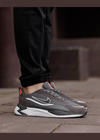 Серые демисезонные мужские кроссовки No Brand