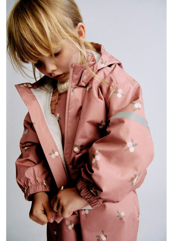 Темно-рожева демісезонна ✅ дитяча куртка — повний захист від дощу та вітру H&M вітровка