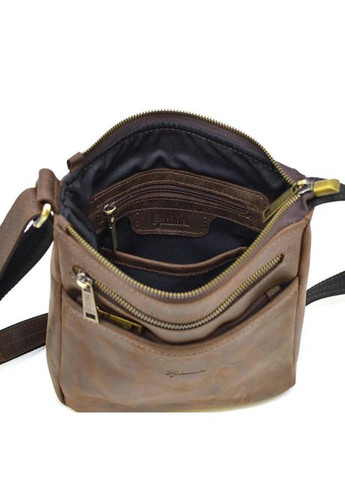 Сумка планшет через плече чоловіча з натуральної шкіри маленька Коричневий 37733 TARWA (355245426)