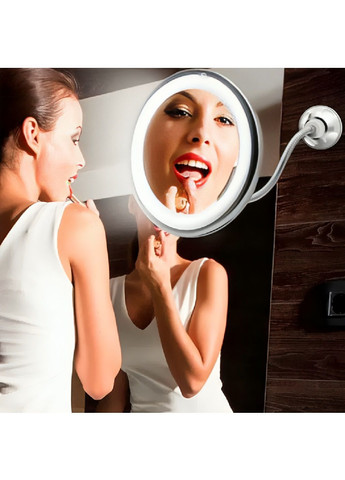 Гнучке дзеркало з LED підсвічуванням 10 кратним збільшенням обертанням на 360 градусів для макіяжу (480099-Prob) Unbranded (329360710)