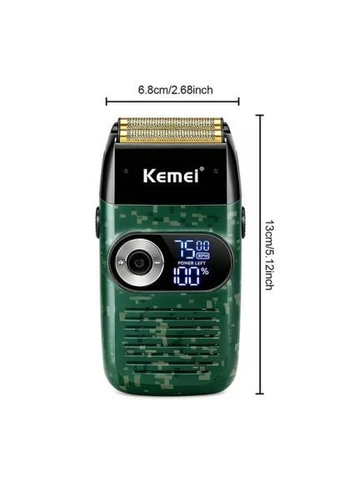 Електробритва KM-2027 бездротова з USB-зарядкою та вбудованим тримером Kemei (400071961)