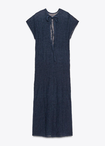 Темно-синее кэжуал платье Zara однотонное
