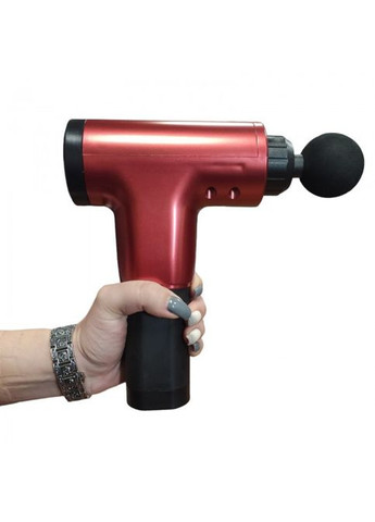 Массажер Аккумуляторный для тела мышечный портативный ручной 4 насадки KH-320 Бордовый Fascial Gun (329152149)