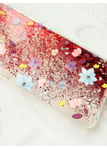 Чехол с плавающими красными блестками на Xiaomi Redmi Note 11 Цветочный фон (принт 267) CASE CONTROL (360659871)