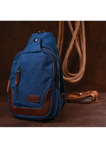 Текстильна чоловіча сумка через плече Синій 20х32х6,5 см Vintage (391295788)