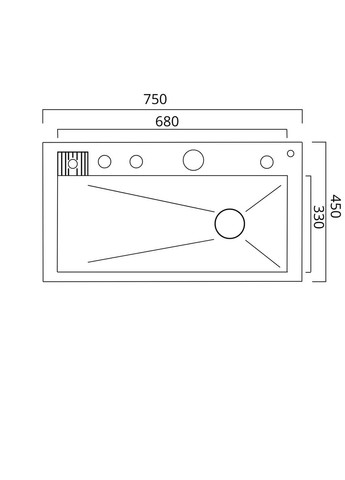 Кухонная мойка 75*45М сатин Handmade "Водопад" Platinum (336938404)