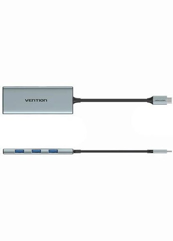 Док-станція USB3.1 Type-C --> HDMI/USB 3.0x3/SD/TF/PD 100W 7-in-1 Vention (315503038)
