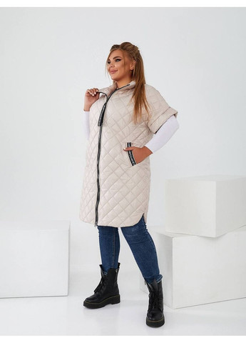 Женский стеганый жилет на синтепоне молочного цвета New Trend (304990536)
