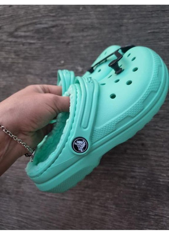 Фисташковые детские кроксы утепленные classic clog Crocs