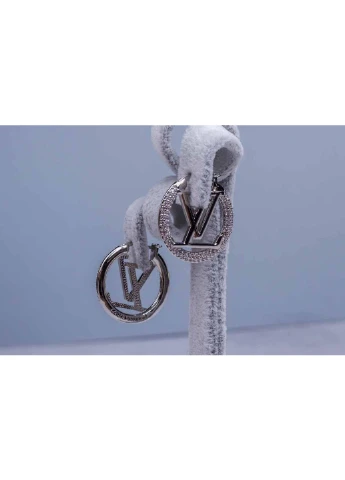 Серьги кольца, кольца с камнями, серебристые серьги кольца Fashion Jewelry боксерки (393799653)