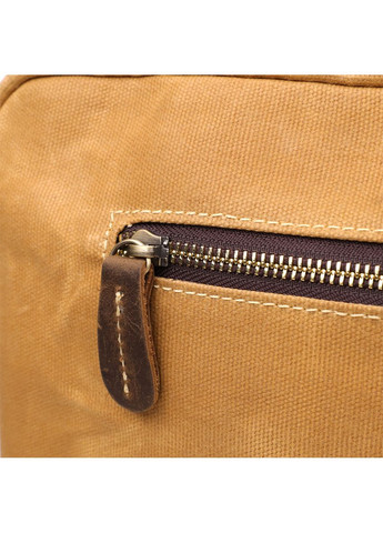 Стильный портфель из качественного текстиля из кожаными вставками 20874_1 Светло-коричневый Vintage (362588724)