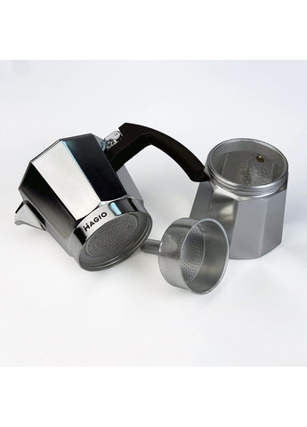 Кофеварка для плиты Magio MG-1002 300 мл, Кофеварка гейзерная для электрической плиты, Гейзер OG-223 для кофе Unique (352770254)