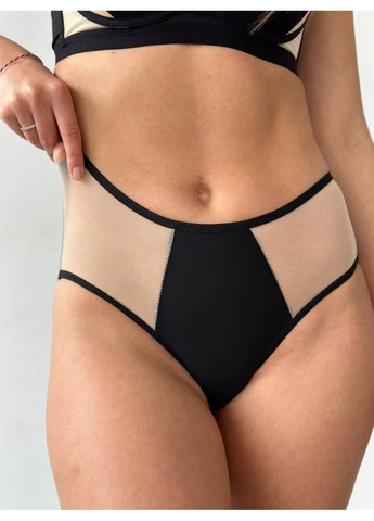 Комбинированный демисезонный комплект женского нижнего белья черный с сеткой / элегантный комплект женского нижнего белья с чашкой и прозрачными вставками No Brand