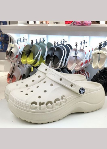 Бежевые clog крокс платформа бая клог Crocs