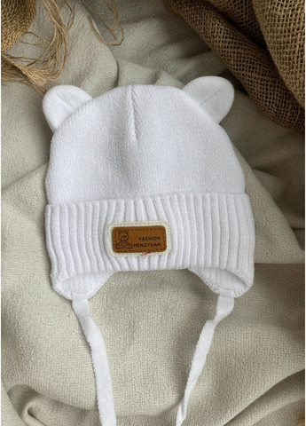 Шапочка для малюка 38–40 рр | 1–3 міс | тепла в’язка + бавовняний підклад | холодна осінь, тепла зима Talvi Пет (361386709)