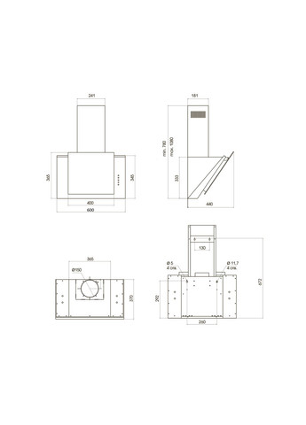 Витяжка кухонна Сіріус 60см 750м3 Біла Profit M (326795467)