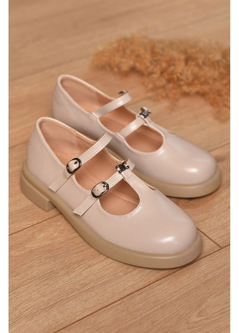 Let's Shop Туфли женские светло-бежевого цвета лоферы бежевый з искусственная кожа, искусственный мех, украина — демисезон (361146284)