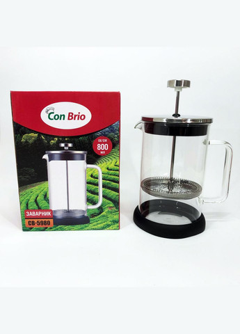 Стильний скляний чайник для заварювання CB-5980 800 мл, Заварочник KA-120 для кухні Con Brio (349512071)