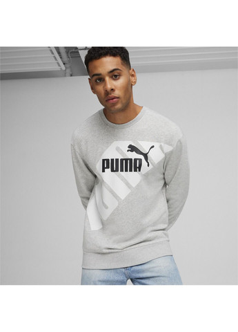 Сіра демісезонна світшот power men's graphic sweatshirt Puma