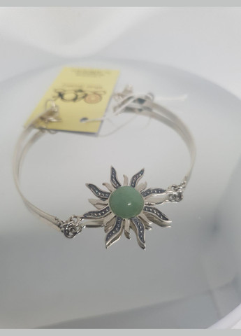 Браслет срібло 925 проба Сонце з камінням (нефрит) No Brand (328263859)