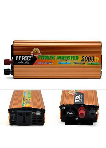 Преобразователь напряжения с 12 вольт на 220 2000Вт автомобильный инвертор для дома машины с ступенчатой синусоидой UKC (314911342)