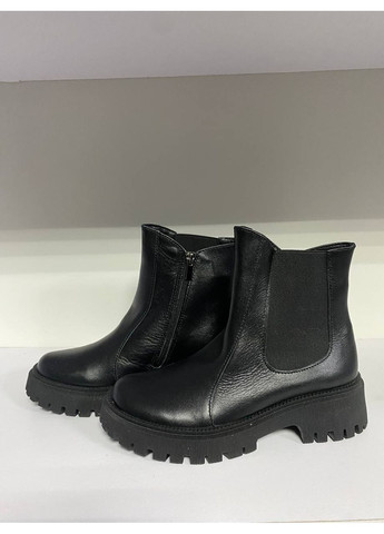 Стильні зимові жіночі шкіряні черевики No Brand (368561584)