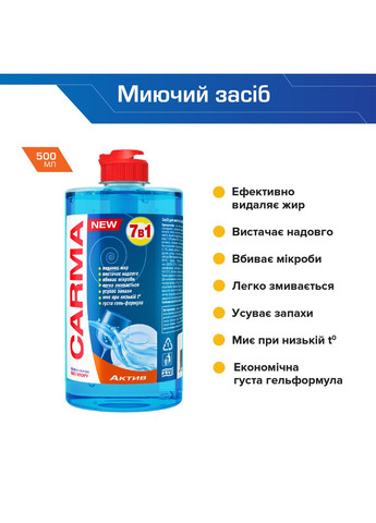 Средство для мытья посуды 500мл Актив Carma (326744997)