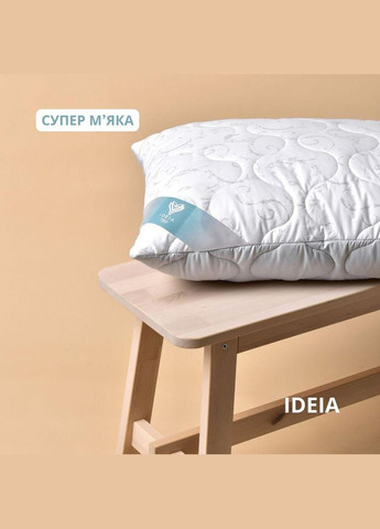 Подушка для сна 50х70 см Soft двухсторонняя аналог лебяжьего пуха стеганная, искусственный пух IDEIA (343053473)
