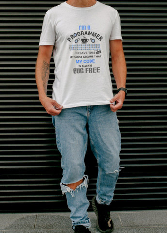 Белая футболка белая мужская ctrl+ "i`m programmer" Ctrl+