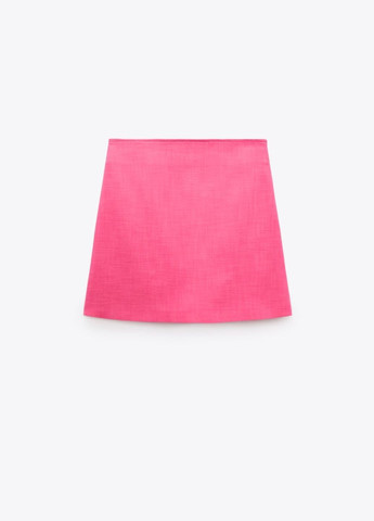 Розовая однотонная мини юбка женская однотонная Zara