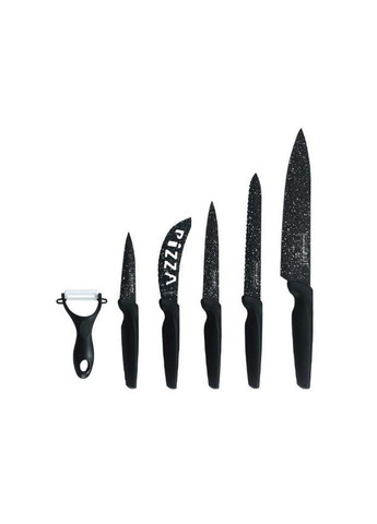 Набор ножей RLMB5N (5 ножей, овощечистка, нержавеющая сталь, качественный швейцарский, черный) Royalty Line (311196815)