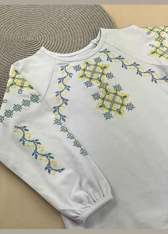 Белая вышиванка для девочки Фламинго (301087013)