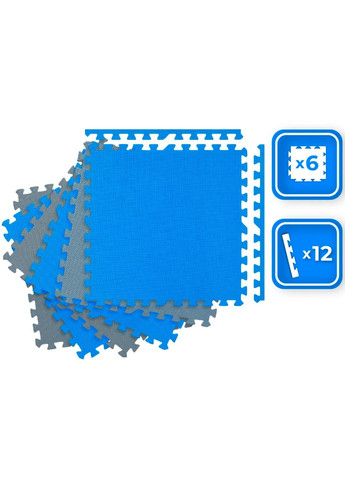 Килимок-пазл PZ-04 60 х 60 блакитно-сірий Thunder (342329636)