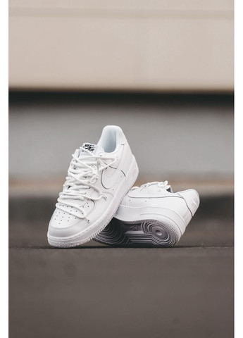 КРОСІВКИ ЖІНОЧІ NIKE AIR FORCE 1 WHITE V2 НАЙК АІР ФОРС 1 ПРЕМІУМ No Brand білі демісезони (367171532)