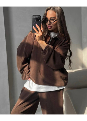 Жіночий флісовий костюм зіп худі + штани No Brand Р4959-552/1 (367089183)