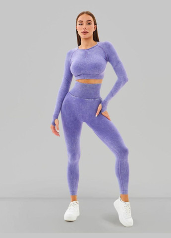 Спортивний костюм двійка (рашгард та легінси) з пуш-ап ефектом фіолетового кольору, розмір XS Trends (330757120)