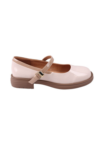 FARINNI Туфлі жіночі на низькому ходу молочні натуральна лакована шкіра білий з, китай — (304060077)