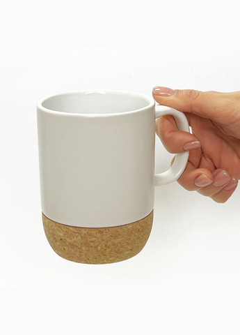 Чашка керамическая MY HOME с подставкой 320 мл Белая (KP-14 WHITE) МВМ (365280836)