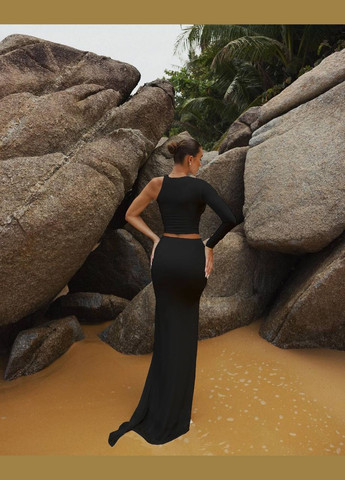 Женский костюм: топ + длинная юбка, микродайвинг No Brand С1512-346/1 (338622985)