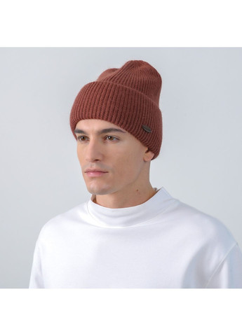 Шапка бини мужская шерсть коричневая GEORGE 567-085 LuckyLOOK 567-085М (367992041)