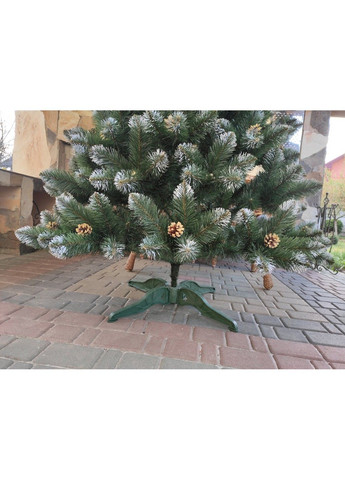 Ялинка Кармен з золотими шишками і перлинами 2,50м Зелена ялинка штучна з натуральними шишками та підставкою Xatynka (363057950)