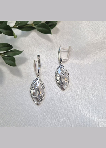 Срібні сережки з Підвіскою без каменів срібло 925 проби Чорнене 2323с 5.00г No Brand (327878515)