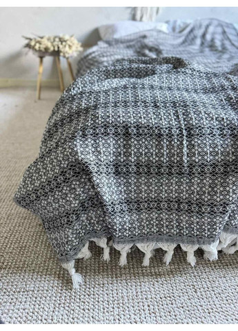 Покрывало Norway хлопковое черно-белый цвет 200х230 см ZEINTEX (315347377)